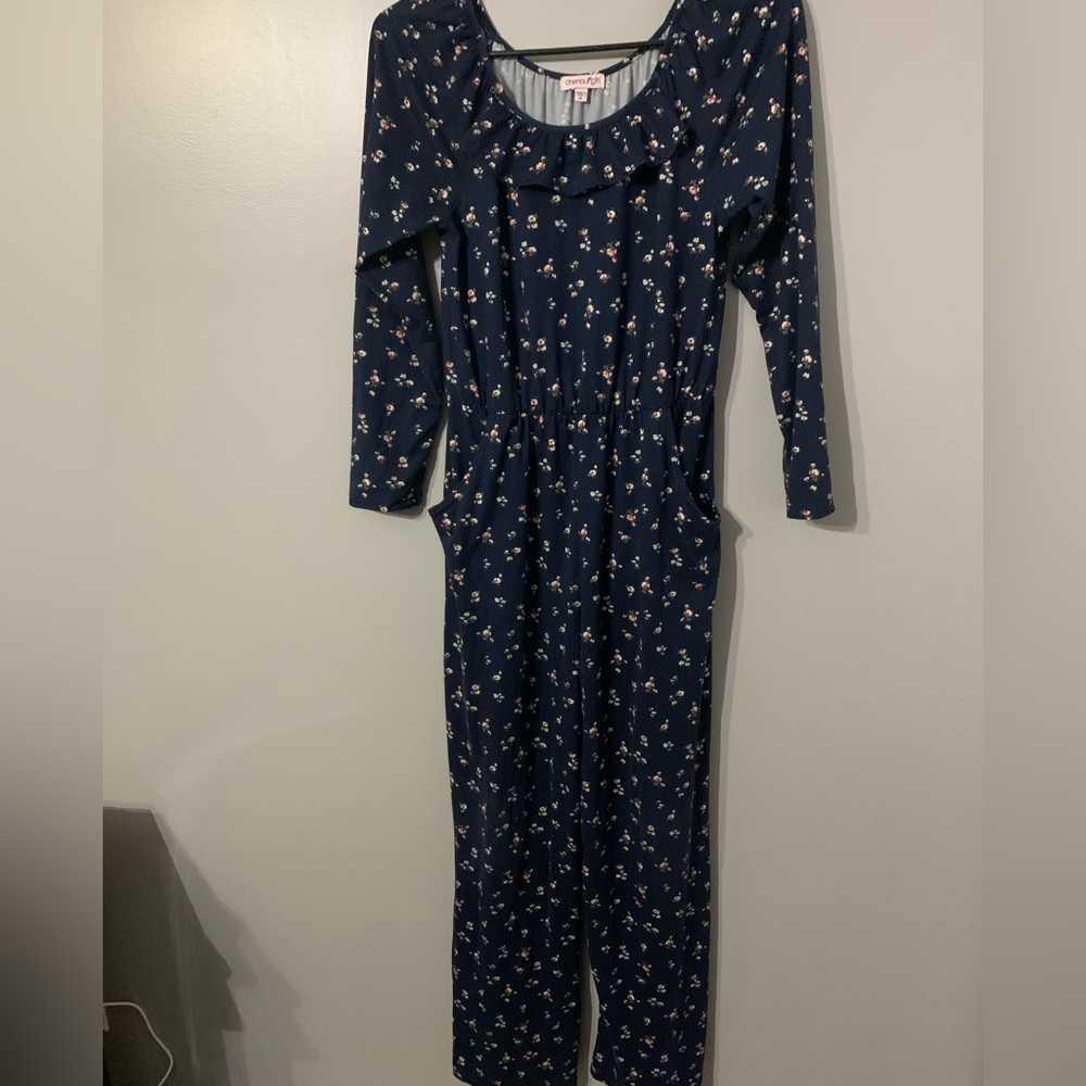 Girls Floral Jumpsuit